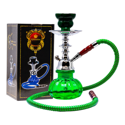 Green Pumpkin Glass Hookah 11 Inches